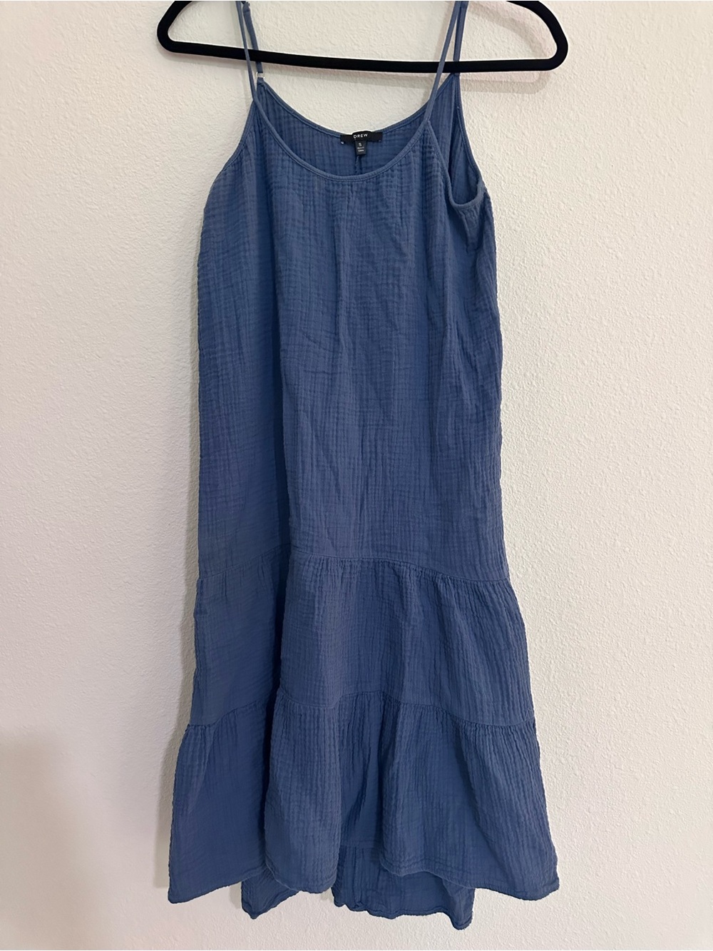 DREW Navy Textured Sleeveless Dress